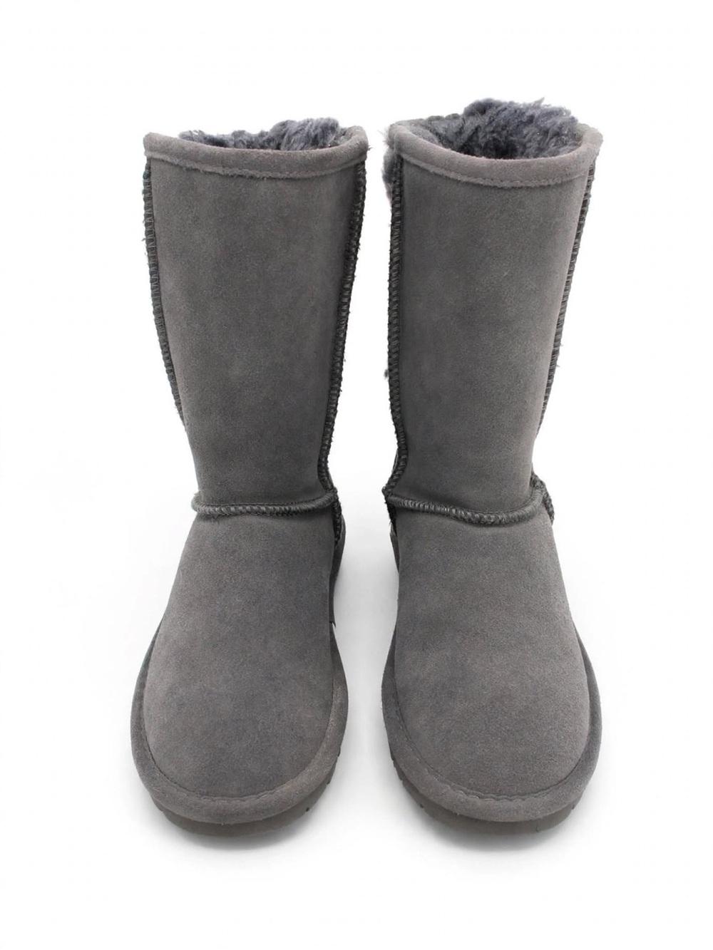 BearPaw Gray Shearling-Lined Mid-Calf Winter Boots